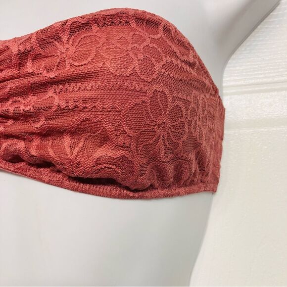 Victoria Secret Strapless Lace Bandeau Bralette Bra Size Medium Dusky Pink - Picture 3 of 9